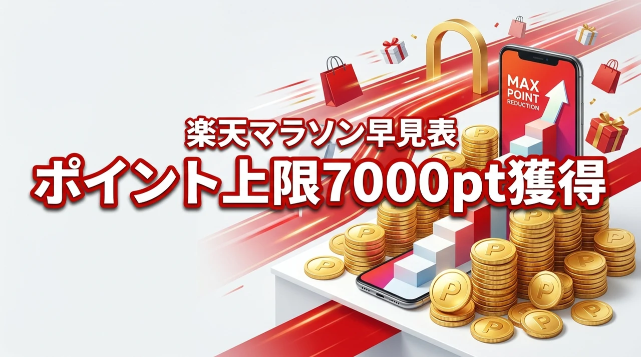 楽天お買い物マラソンでポイント上限の7,000ptをもらう方法と購入金額の早見表