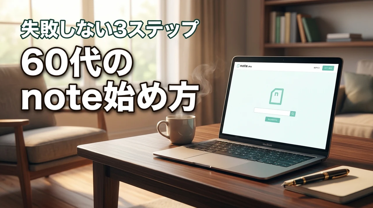60代初心者がnoteを始めるメリットとは？失敗しない始め方3ステップ